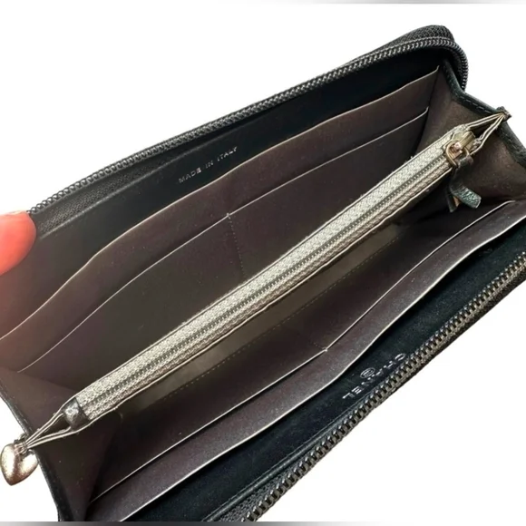 CHANEL Precious Symbols Black Patent Quilted Leather Zippy Wallet - Picture 8 of 13